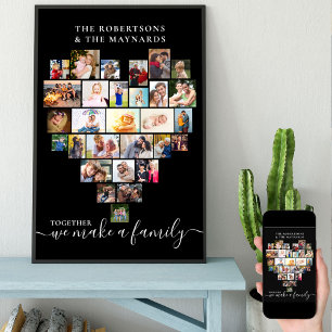 Poster Colagem de Fotos Personalizadas Coração de Amor 29