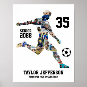 Poster Colagem de Fotos Personalizadas do Time de Futebol