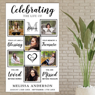 Poster Colagem de Fotos Personalizadas Memorial Funeral