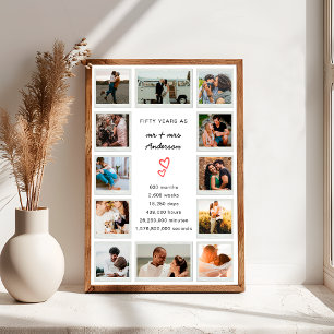 Poster Colagem de Fotos Personalizadas Moderno Aniversári