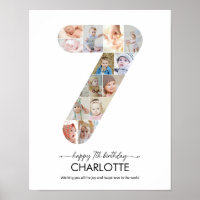 Colagem de Fotos Personalizadas Número 7 para Aniv