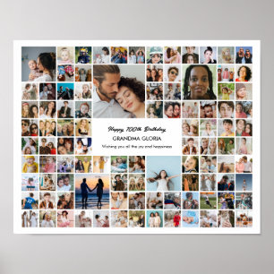 Poster Colagem de Fotos Personalizadas Presente de 100 Im