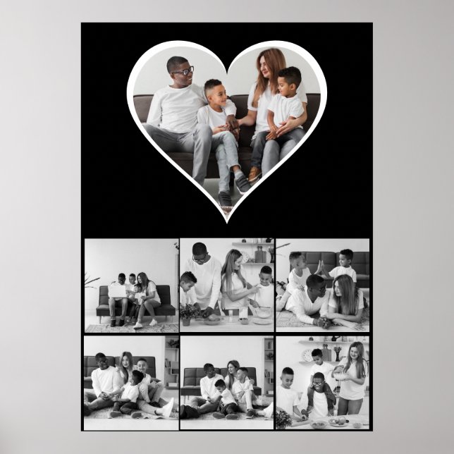 Poster Colagem de Fotos Preta e Branca 7 (Frente)