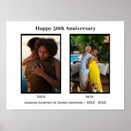 Poster Colagem de Fotos Preto e Branco 2 Aniversário