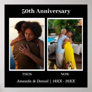 Poster Colagem de Fotos Preto e Branco 2 Aniversário