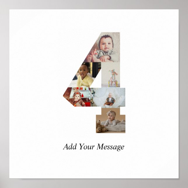 Poster Colagem de Fotos Preto e Branco Número 4 (Frente)