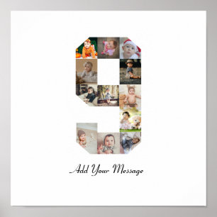 Poster Colagem de Fotos Preto e Branco Número 9