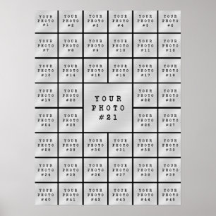 Poster Colagem de Fotos Preto Minimalista Simples 45