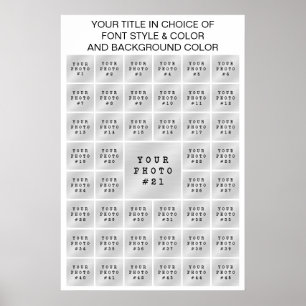 Poster Colagem de Fotos Simples 45 Cor e Texto Personaliz