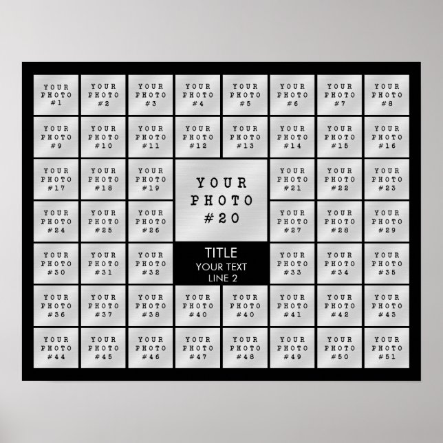 Poster Colagem de Fotos Simples 51 Personalizada Cor Cust (Frente)