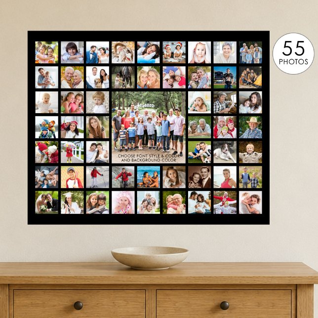 Poster Colagem de Fotos Simples 55 Cor Personalizada (Criador carregado)