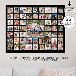 Poster Colagem de Fotos Simples 55 Cor Personalizada