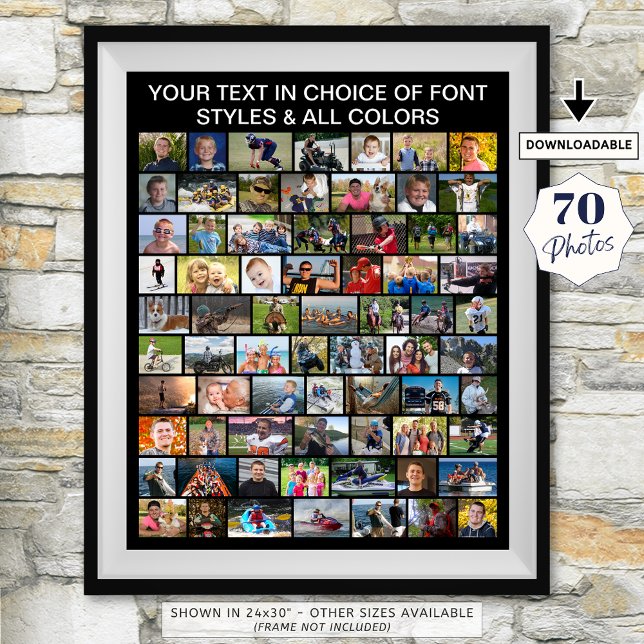 Poster Colagem de Fotos Simples 70 Personalizada Customiz (Criador carregado)