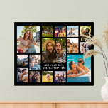 Poster Colagem de Fotos Simples Moderna 15<br><div class="desc">Crie seu próprio impressão de poster de colagem de fotos personalizado. Adicione 15 das suas imagens favoritas e fundo de cores personalizado neste design modelo moderno.</div>