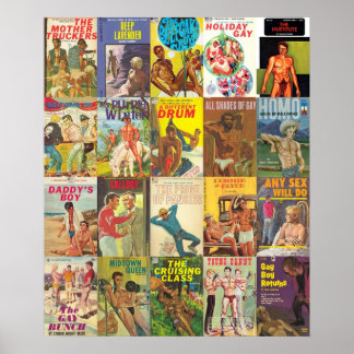 Poster Colagem de Gay de Pulp de Vintage Versão 2