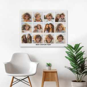Poster Colagem de Grade de 12 Fotos - Branco - Tipo Mod P