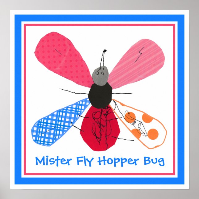 Poster Colagem de Insetos Whimsic Art por Nathaniel de 4  (Frente)