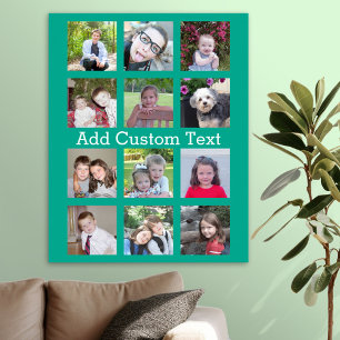 Pôster Colagem de Instagram de 12 fotos com fundo verde