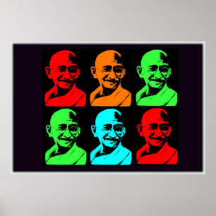 Pôster Colagem de Mahatma Gandhi