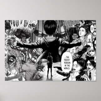 Poster Colagem de manga Eren Jaeger