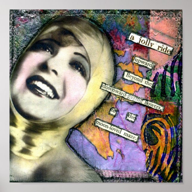 Pôster Colagem de mídia mista impressa na canvas (Frente)