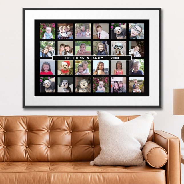 Poster Colagem de Modelo de Foto 24 com Texto Personaliza (Personalized Photo Poster)