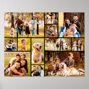 Poster Colagem de Nome Simples com 12 Fotos Únicas