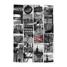 Colagem de Nova Iorque de fotografias, branco