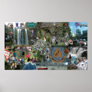 Poster Colagem de Nova Zelândia