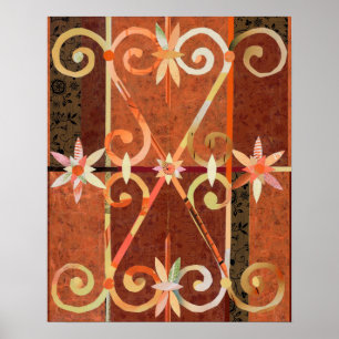 Poster Colagem de ouro em papel CHEFCHAOUEN