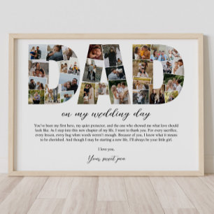 Poster Colagem de pais no meu dia de casamento Pai Presen