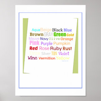 Poster Colagem de Palavras para Cores