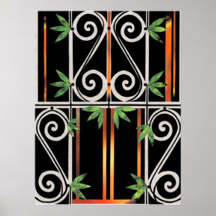 Poster Colagem de papel verde-preto GUANTANAMO