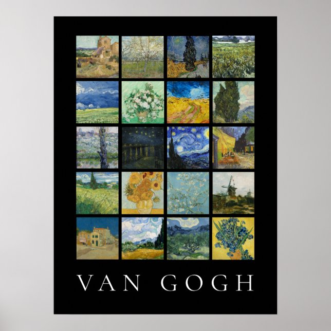 Poster Colagem de pintura de arte Vincent Van Gogh (Frente)