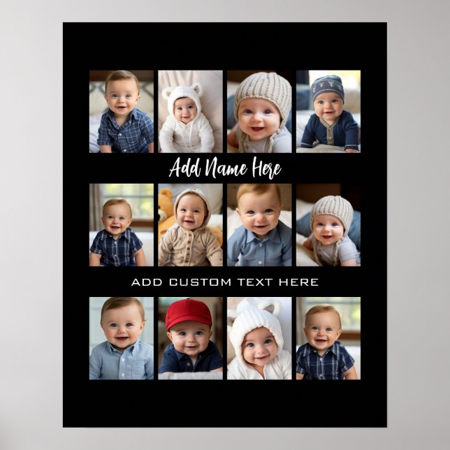 Poster Colagem de Poster/Impressão de primeiro ano do beb (Frente)