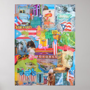 Pôster Colagem de Puerto Rico