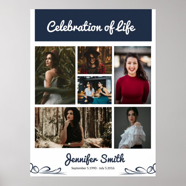 Poster Colagem de Sinais de Boas-vindas do Funeral Elegan (Frente)