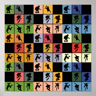 Poster Colagem de Skateboarders de pop Art