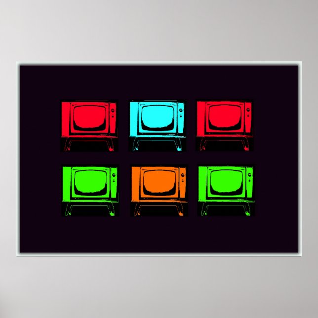 Pôster Colagem de Tv Antiga (Frente)