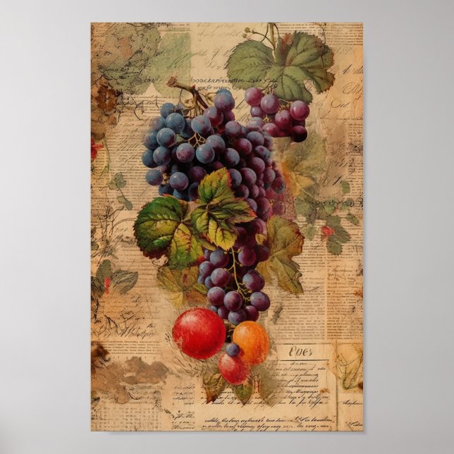 Poster Colagem de Uvas em Cuta (Frente)