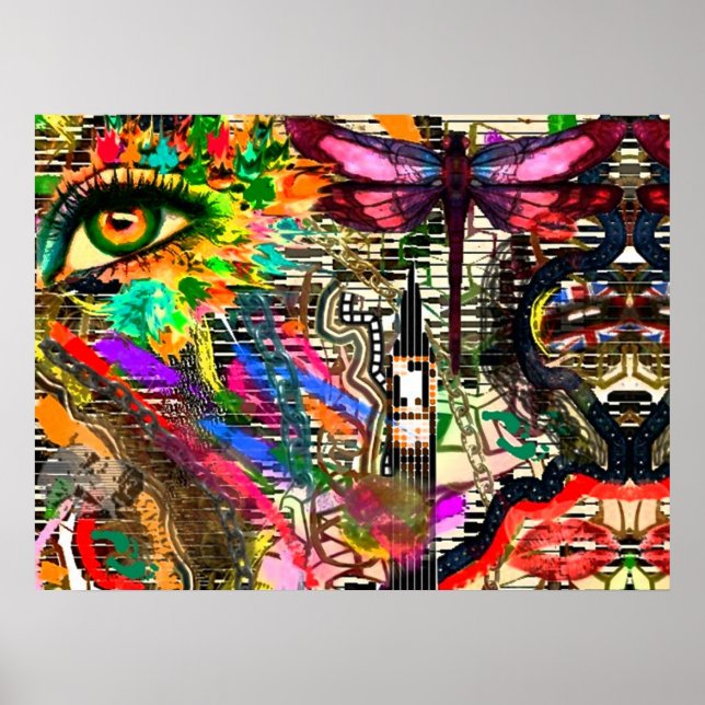 Pôster Colagem Digital de Sonhos Subconscientes por Poste (Frente)