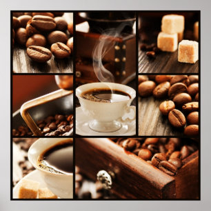 Pôster Colagem do café