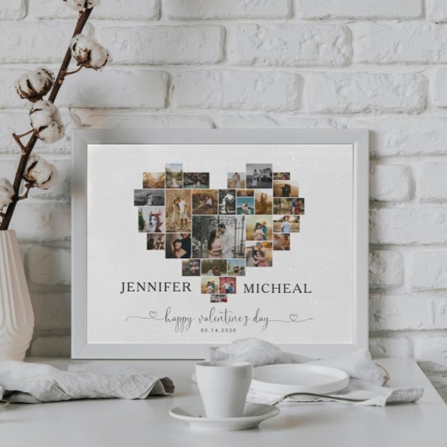 Poster COLAGEM DO CORAÇÃO DO feliz dia de os namorados (Criador carregado)