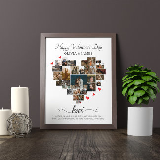 Poster COLAGEM DO CORAÇÃO DO feliz dia de os namorados