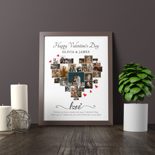 Poster COLAGEM DO CORAÇÃO DO feliz dia de os namorados (Criador carregado)