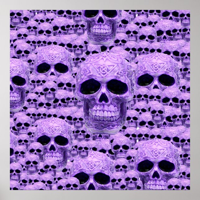 Pôster Colagem do crânio roxo celta (Frente)