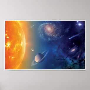 Poster Colagem Espacial Exterior do Sistema Solar NASA
