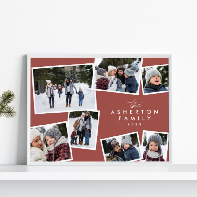 Pôster Colagem familiar 7 fotografia simples do terracota (Criador carregado)