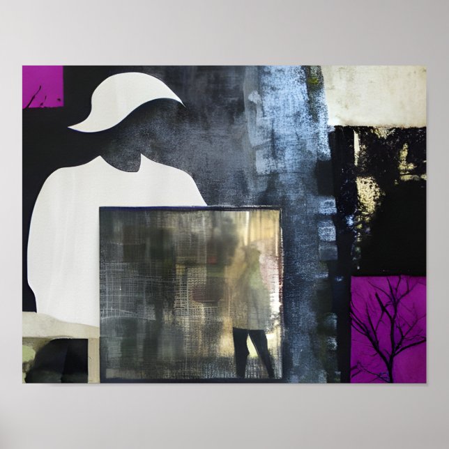 Poster Colagem Figurativa de Abstrato (Frente)