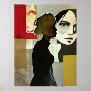 Poster Colagem Figurativa Mídia Mista